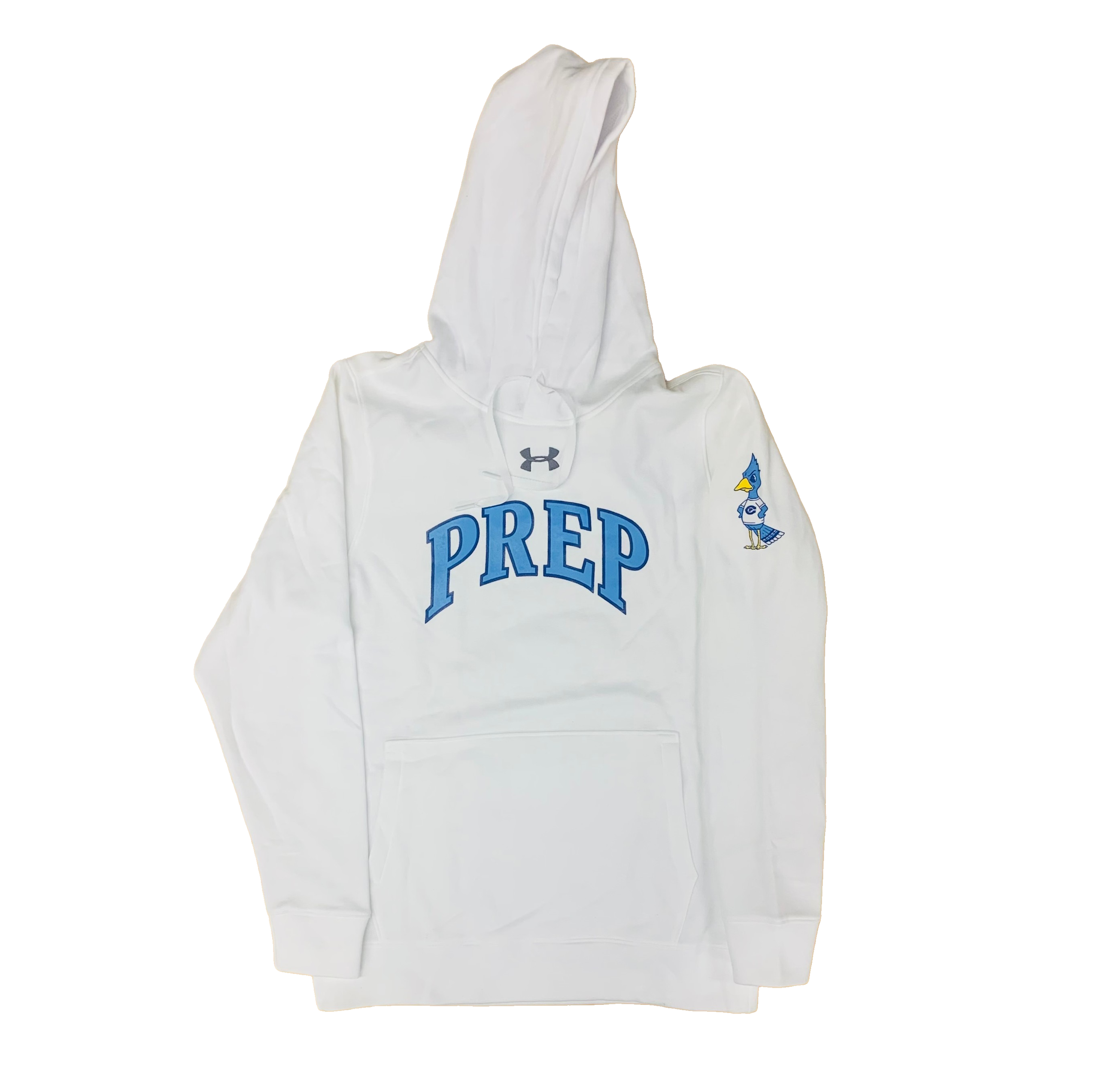Under Armour White Hoodie Baby Blue Prep Billy Sleeve Creighton Prep Under Armour White Hoodie Baby Blue Prep Billy Sleeve Creighton Prep